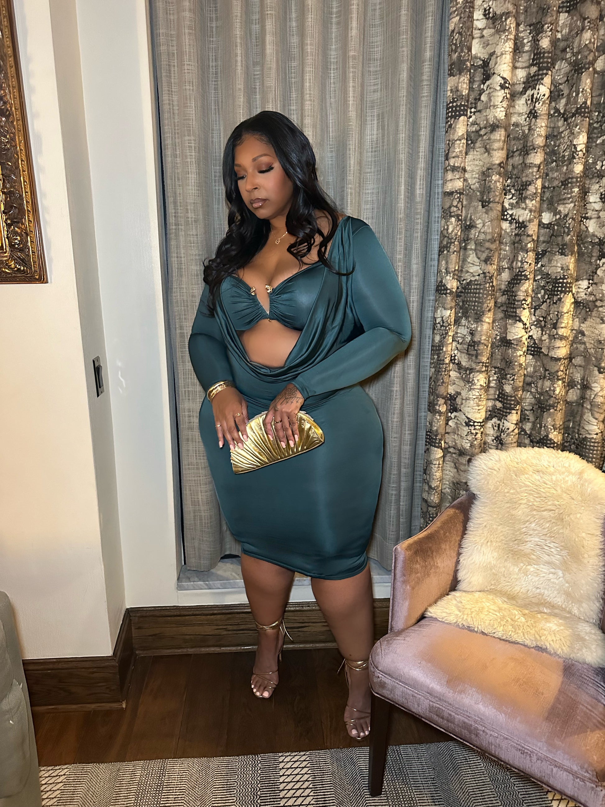 90's Fine Knee Length Dress Thickchicboutique 90's Fine Knee Length Dress Thickchicboutique